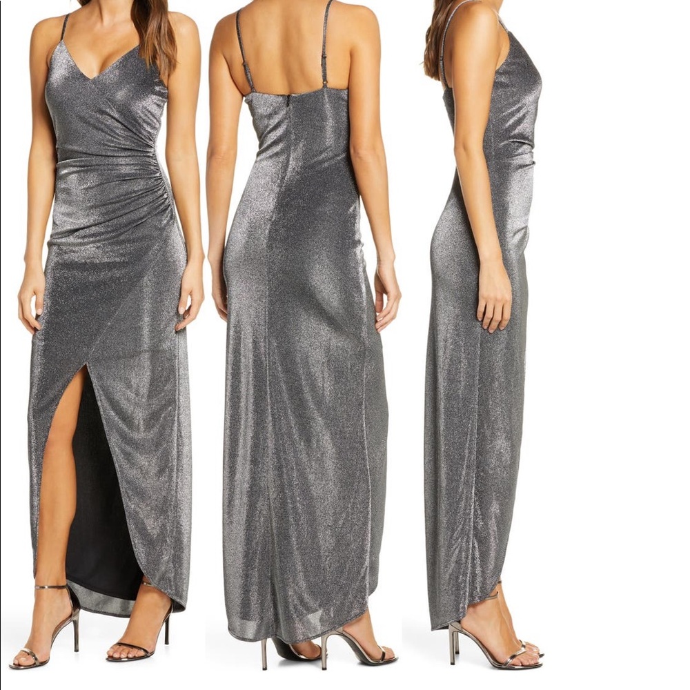 NYE vibes!!!! Vince Camino Ruched Metallic Dress